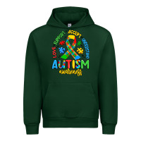 Forest Green love support accept understand autism awareness Urban Hoodie - Artiststas