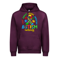 Mauve Wine love support accept understand autism awareness Urban Hoodie - Artiststas