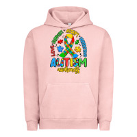 Pigment Salmon love support accept understand autism awareness Urban Hoodie - Artiststas
