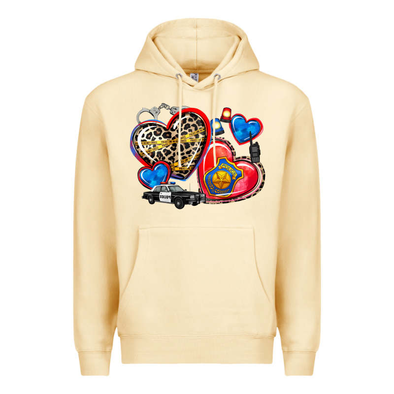 Western Leopard  Police   Hearts Premium Hoodie by AdoDesignShop | Teevron