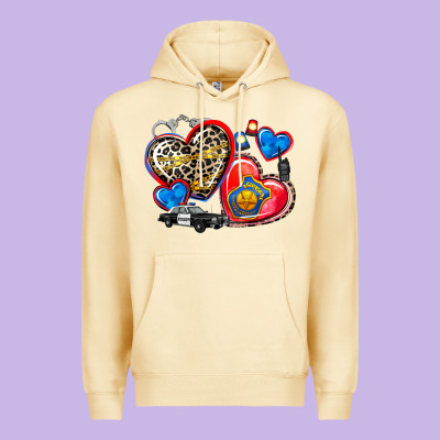 Western Leopard  Police   Hearts Premium Hoodie Designed By Adodesignshop