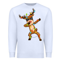 White dabbing deer Premium Sweatshirt - Zillion Design Studio