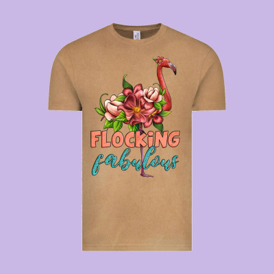 Flamingo Flocking Fabulous Vintage Tee Designed By Artiststas