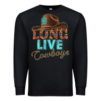 Black long live cowboys Premium Sweatshirt - texasbilliewilder