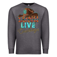 Charcoal Heather long live cowboys Premium Sweatshirt - texasbilliewilder