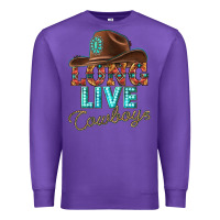 Purple long live cowboys Premium Sweatshirt - texasbilliewilder
