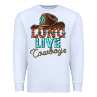 White long live cowboys Premium Sweatshirt - texasbilliewilder