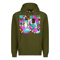 Army Green hair stylist Premium Hoodie - AdoDesignShop