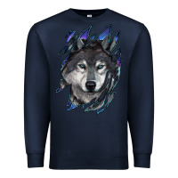 Navy Wolf scratch mark Premium Sweatshirt - RanaPortraitStore