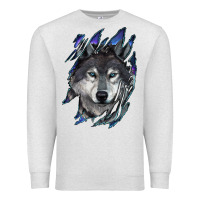 Oatmeal Heather Wolf scratch mark Premium Sweatshirt - RanaPortraitStore