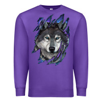 Purple Wolf scratch mark Premium Sweatshirt - RanaPortraitStore