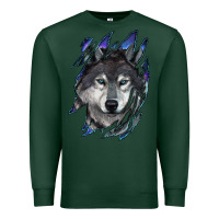 Sports Green Wolf scratch mark Premium Sweatshirt - RanaPortraitStore