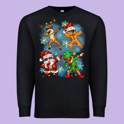 Dabbing Christmas Premium Sweatshirt Designed By Zillion Design Studio