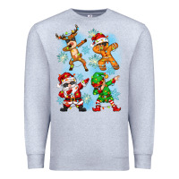 Heather Grey dabbing christmas Premium Sweatshirt - Zillion Design Studio