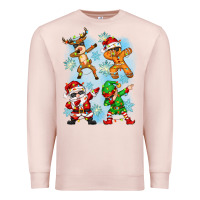 Pale Pink dabbing christmas Premium Sweatshirt - Zillion Design Studio