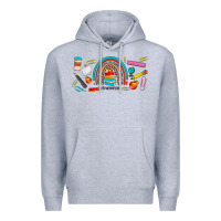 Heather Grey teacher life rainbow frosted Premium Hoodie - JahusDesignShop