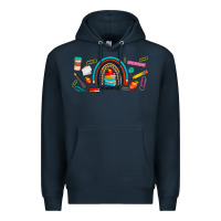 Navy teacher life rainbow frosted Premium Hoodie - JahusDesignShop