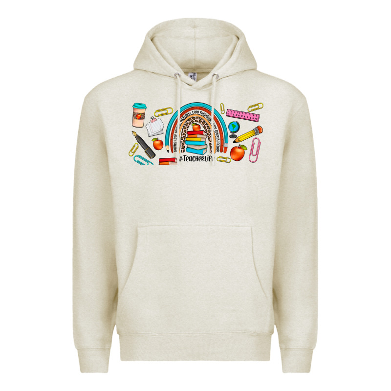 Teacher Life Rainbow Frosted Premium Hoodie by JahusDesignShop | Teevron
