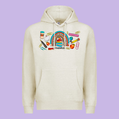 Teacher Life Rainbow Frosted Premium Hoodie Designed By Jahusdesignshop