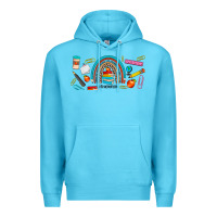 Ocean Blue teacher life rainbow frosted Premium Hoodie - JahusDesignShop