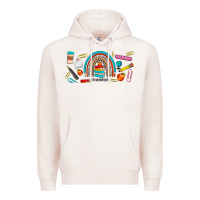 Pale Pink teacher life rainbow frosted Premium Hoodie - JahusDesignShop