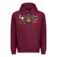 Burgundy teacher life rainbow frosted Premium Hoodie - JahusDesignShop