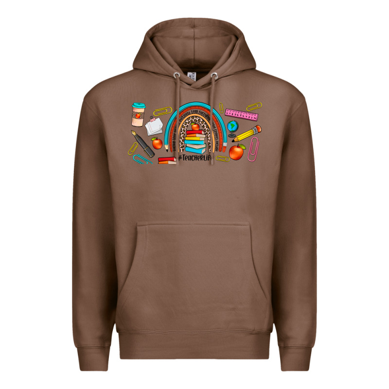Teacher Life Rainbow Frosted Premium Hoodie by JahusDesignShop | Teevron