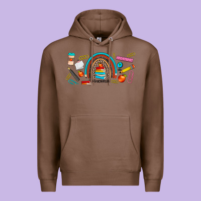 Teacher Life Rainbow Frosted Premium Hoodie Designed By Jahusdesignshop