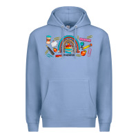Colony Blue teacher life rainbow frosted Premium Hoodie - JahusDesignShop