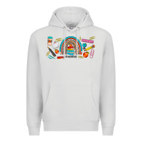 Dove Grey teacher life rainbow frosted Premium Hoodie - JahusDesignShop