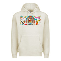 Oatmeal Heather teacher life rainbow frosted Premium Hoodie - JahusDesignShop