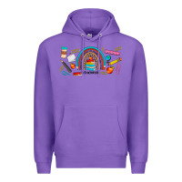 Purple teacher life rainbow frosted Premium Hoodie - JahusDesignShop