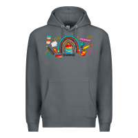 Rock teacher life rainbow frosted Premium Hoodie - JahusDesignShop