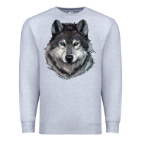 Heather Grey Wolf Premium Sweatshirt - RanaPortraitStore