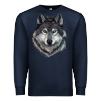 Navy Wolf Premium Sweatshirt - RanaPortraitStore