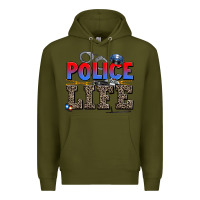 Army Green police life Premium Hoodie - AdoDesignShop
