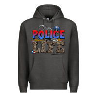 Charcoal Heather police life Premium Hoodie - AdoDesignShop