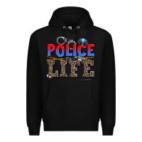 Black police life Premium Hoodie - AdoDesignShop