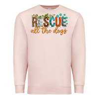 Pale Pink rescue all the dogs Premium Sweatshirt - texasbilliewilder