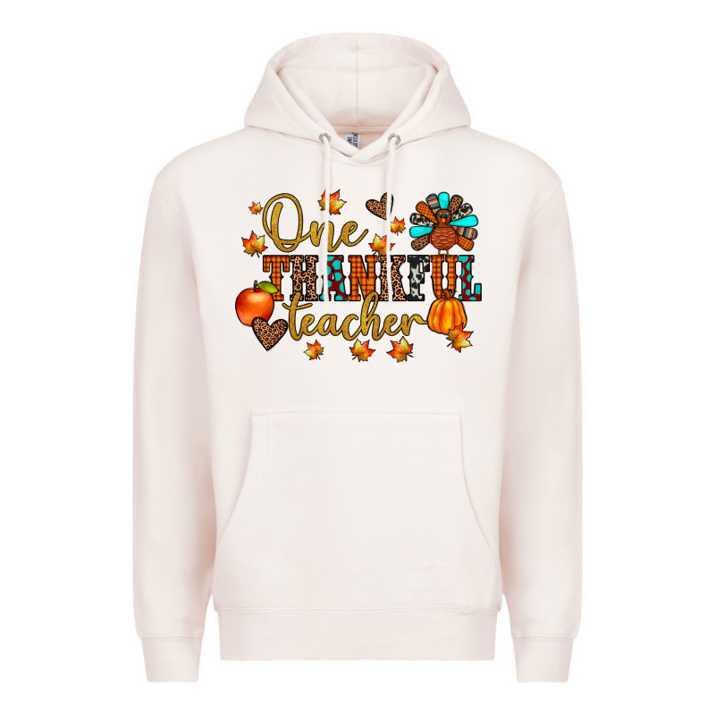 One Thankful Teacher Premium Hoodie by JahusDesignShop | Teevron