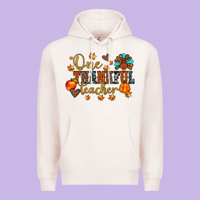One Thankful Teacher Premium Hoodie Designed By Jahusdesignshop