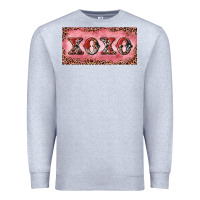 Heather Grey Xoxo cowhide and leopard Premium Sweatshirt - RanaPortraitStore