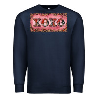 Navy Xoxo cowhide and leopard Premium Sweatshirt - RanaPortraitStore