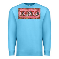 Ocean Blue Xoxo cowhide and leopard Premium Sweatshirt - RanaPortraitStore