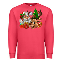 Cardinal santa and reindeer Premium Sweatshirt - Zillion Design Studio