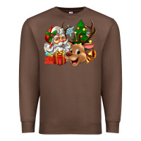 Chestnut santa and reindeer Premium Sweatshirt - Zillion Design Studio