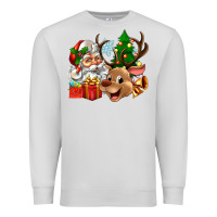 Dove Grey santa and reindeer Premium Sweatshirt - Zillion Design Studio