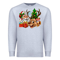 Heather Grey santa and reindeer Premium Sweatshirt - Zillion Design Studio