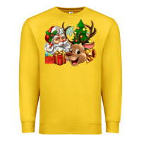 Lemon santa and reindeer Premium Sweatshirt - Zillion Design Studio