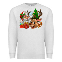 Oatmeal Heather santa and reindeer Premium Sweatshirt - Zillion Design Studio